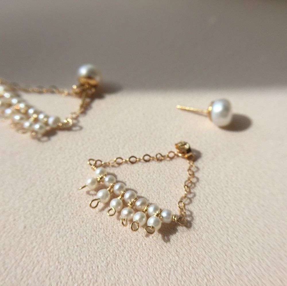 Pearl 14k gold filled ear rings